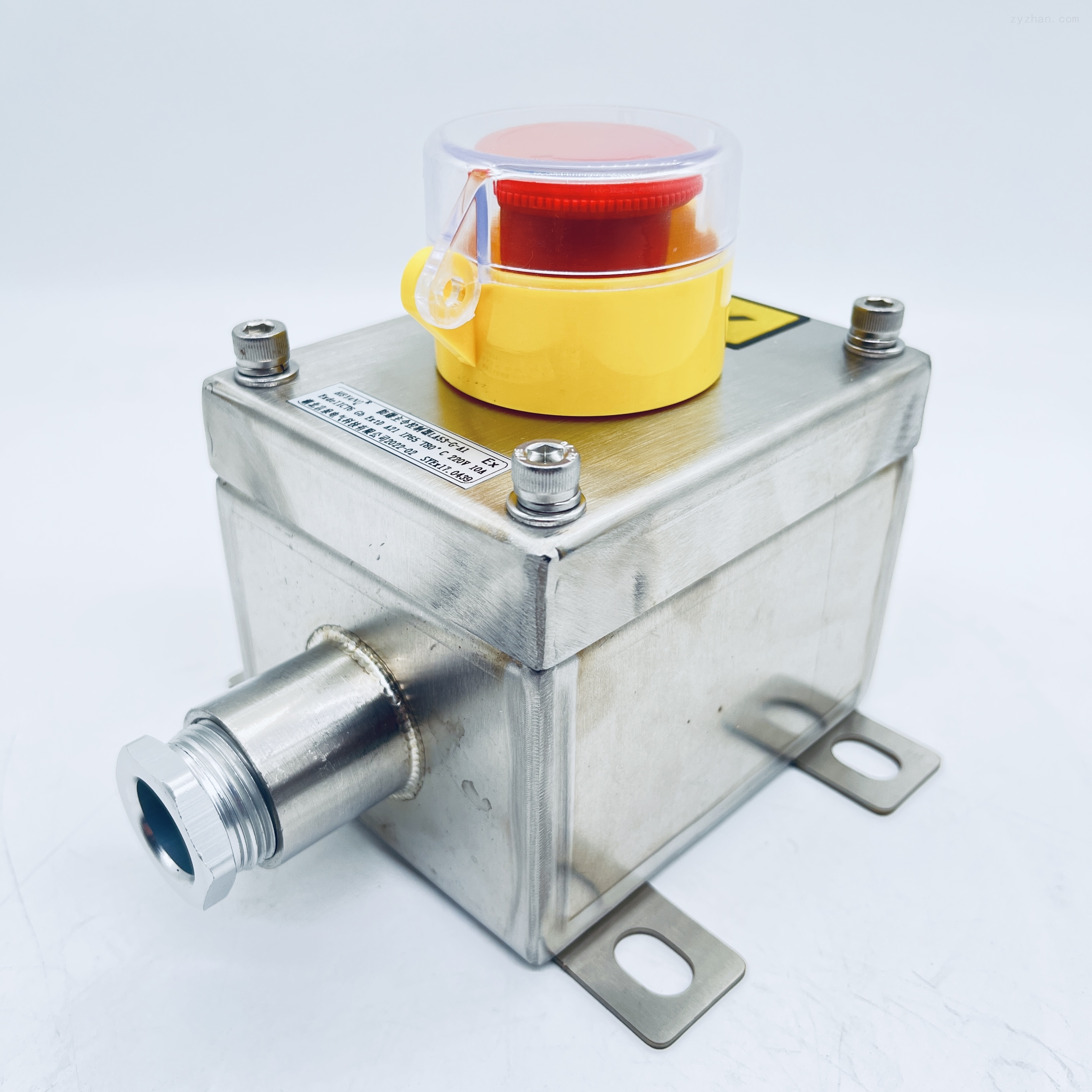 带防护罩不锈钢防爆急停按钮开关盒